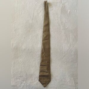 Geoffrey Beene 100% Silk Gold Blue Tie‎